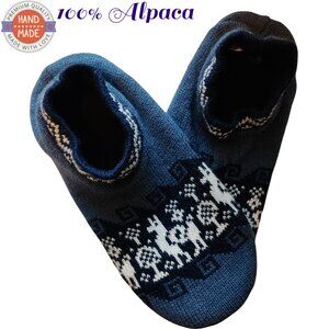 ALPACA Hand Knit Warm Bootie Slipper Socks Cushion Insole Adult Size 5-11 NWT